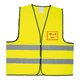 Gilet di sicurezza giallo in tessuto con strisce riflettenti, unisex.
