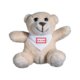 Orsacchiotto di peluche beige con fazzoletto per neonati.