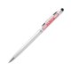 Penna a sfera argentata con funzione touch e clip.