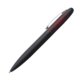 Penna a sfera a rotazione in metallo nero con clip.