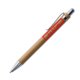Set da scrittura color legno con penna a sfera e custodia.