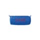 Astuccio blu in tessuto con cerniera.