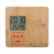Stazione meteo in legno chiaro con display digitale.