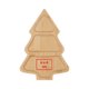 Ciotola per snack in legno chiaro a forma di albero di Natale con scomparti multipli.