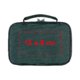 Borsa verde con cerniera e maniglia.