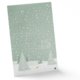 Calendario dell'Avvento in carta verde da aprire con caselle numerate.