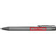 Penna a sfera a scatto in metallo color argento con clip.