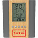 Portapenne in bamb grigio con display digitale.