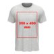 T-shirt grigia in cotone con maniche corte e collo rotondo.