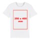 T-shirt bianca in tessuto con maniche corte e collo rotondo.