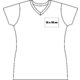 T-shirt bianca in cotone con scollo a V da donna.