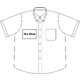 Camicia chiara in cotone a maniche corte da uomo con abbottonatura.