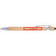 Penna a sfera in legno chiaro con clip e funzione touchpen.
