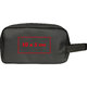 Beauty case nero in materiale resistente con zip e maniglia.