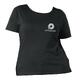 T-shirt nera da donna in cotone biologico a maniche corte.