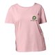 T-shirt rosa in cotone da donna con maniche corte.