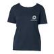 T-shirt blu navy in cotone organico da donna.