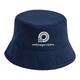 Cappello da pescatore blu navy in cotone con tesa.