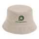 Cappello da pescatore beige in tessuto.