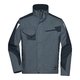 Giacca da lavoro grigio scuro in misto poliestere-cotone con zip e tasche multiple.