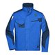 Giacca da lavoro blu in poliestere-cotone, unisex, con zip e tasche multiple.