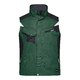 Gilet da lavoro verde scuro in poliestere-cotone con tasche multiple.