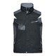 Gilet da lavoro nero e grigio in poliestere-cotone con tasche multiple.