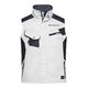 Gilet da lavoro bianco e grigio in misto poliestere-cotone con tasche.