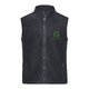 Gilet in pile di poliestere grigio scuro/nero con zip integrale e tasche laterali.