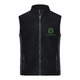 Gilet in pile di poliestere nero e grigio con zip integrale.