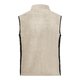 Gilet in pile di poliestere beige/nero con collo alto.