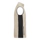 Gilet in pile di poliestere beige/nero con tasca con zip.
