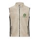 Gilet in pile beige con zip integrale e tasche laterali.