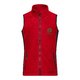 Gilet in pile di poliestere rosso da donna con cerniera intera.