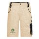 Pantaloncini da lavoro beige/nero in poliestere e cotone con tasche multiple.