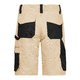 Pantaloncini da lavoro beige/nero in misto cotone con tasche multiple.