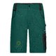 Pantaloncini da lavoro verdi in materiale resistente con diverse tasche.