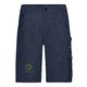 Pantaloncini blu navy in misto poliestere-cotone con tasche multiple.