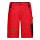 Pantaloncini da lavoro rossi in misto poliestere-cotone con multiple tasche.