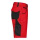 Pantaloncini da lavoro rosso e nero in misto poliestere-cotone con tasche multiple.