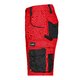 Pantaloncini da lavoro rossi/neri in misto poliestere-cotone con multiple tasche.