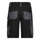 Pantaloncini da lavoro neri e grigi in misto poliestere-cotone con tasche multiple.