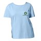 T-shirt da donna azzurra in cotone biologico con maniche corte.